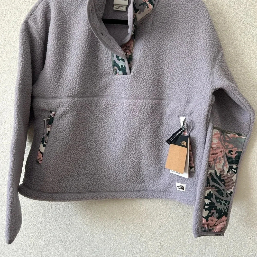THE NORTH FACE CRAGMONT 1/4 SNAP FLEECE - WOMENS small lilac camo new with tags - Picture 5 of 15